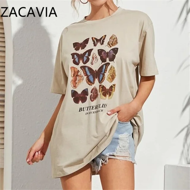 Zacavia Large Size 2021 New Loose T-shirt Was Thin and Long Butterfly Print Round Neck Short-sleeved T-shirt Free Shipping, Picture showed
Zacavia Large Size 2021 New Loose T-shirt Was Thin and Long Butterfly Print Round Neck Short-sleeved T-shirt Free Shipping, Picture showed