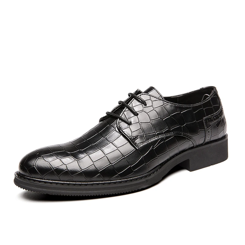 

Elegant Black Derby Shoes Slip on Mens Social Dress Business shoes Turkey
