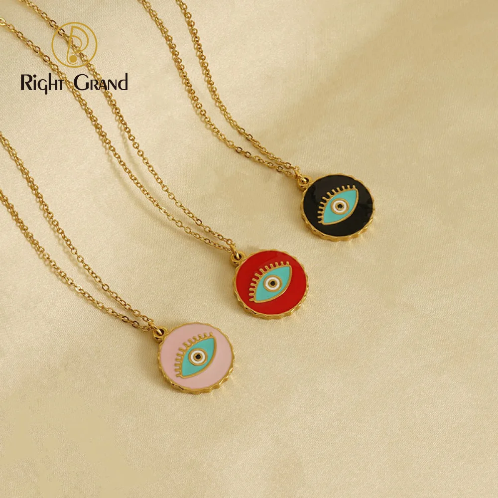 Women's stainless steel eye oil dropping smiling face pendant 18k plated gold stainless steel necklace
Women's stainless steel eye oil dropping smiling face pendant 18k plated gold stainless steel necklace