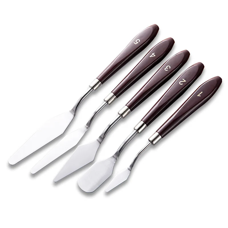 5 Piece Palette Knife Set Stainless Steel Spatula Palette Knife Oil Paint Metal Painting Knives For Cake Decoration, Painting
5 Piece Palette Knife Set Stainless Steel Spatula Palette Knife Oil Paint Metal Painting Knives For Cake Decoration, Painting