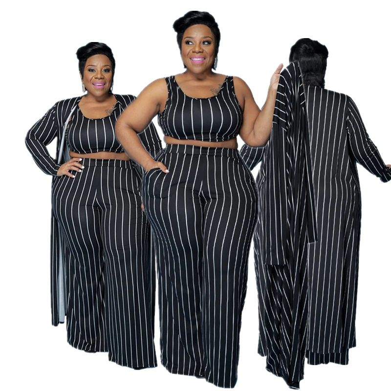2021 Hot Sale Women Clothing Three-piece Set Knitting Fashion Stripe Print Sleeveless Vest Long Coat Loose Pants, Picture shows
2021 Hot Sale Women Clothing Three-piece Set Knitting Fashion Stripe Print Sleeveless Vest Long Coat Loose Pants, Picture shows