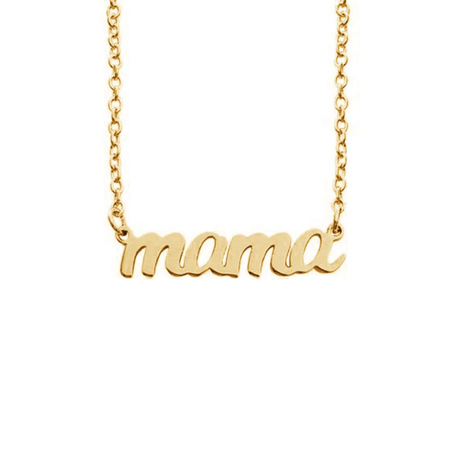 cute jewelry 18k gold plated hot sale 925 sterling silver gold script mama nameplate necklace
cute jewelry 18k gold plated hot sale 925 sterling silver gold script mama nameplate necklace