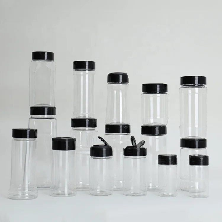 15oz 16oz Plastic Empty Transparent Storage Spice Salt Pepper Bottles with Black Dual Flapper Caps
15oz 16oz Plastic Empty Transparent Storage Spice Salt Pepper Bottles with Black Dual Flapper Caps