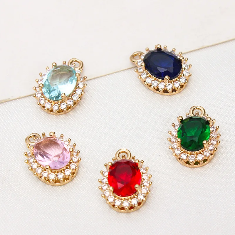 New DIY oval zircon gemstone pendant charm jewelry finding for earring necklace making
New DIY oval zircon gemstone pendant charm jewelry finding for earring necklace making