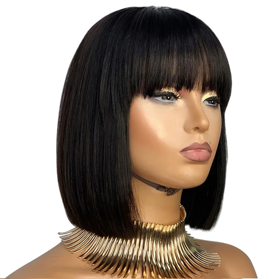 12A Short Bob Wigs with Bangs Brazilian Bone Straight Human Hair Wigs Full Machine Made 150% None Lace Front Wigs Human Hair
12A Short Bob Wigs with Bangs Brazilian Bone Straight Human Hair Wigs Full Machine Made 150% None Lace Front Wigs Human Hair