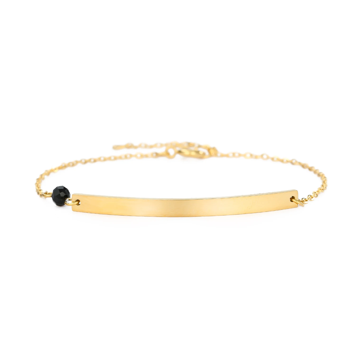 Hot Selling Jewelry Engraved Letter Customized Bar Bracelets Gold Stainless Steel Black Beads Bracelet, Silver/gold color/rose gold color
Hot Selling Jewelry Engraved Letter Customized Bar Bracelets Gold Stainless Steel Black Beads Bracelet, Silver/gold color/rose gold color