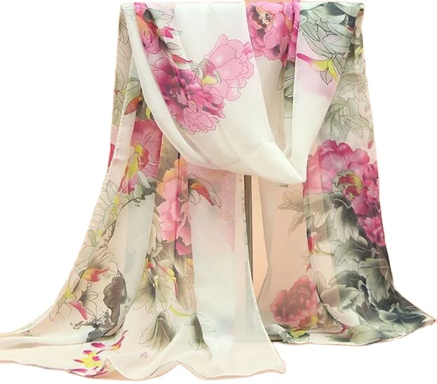 Fashion Women Chiffon Scarf Elegant Lady Shawls Scarves Spring Summer Peony Flower Printing Scarf
Fashion Women Chiffon Scarf Elegant Lady Shawls Scarves Spring Summer Peony Flower Printing Scarf