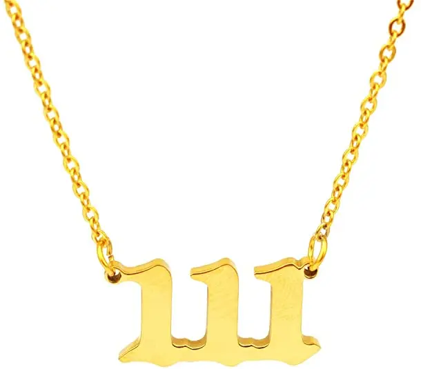 Hot Selling Fashion Gold Plated Dainty Pendants Angel Number Necklace for Women, As picture
Hot Selling Fashion Gold Plated Dainty Pendants Angel Number Necklace for Women, As picture