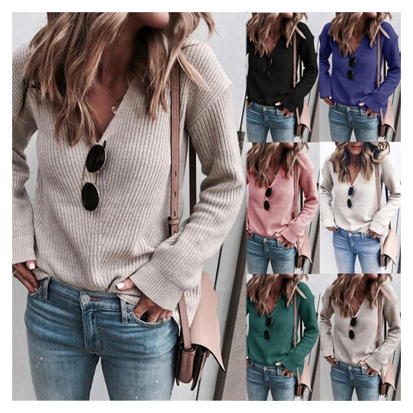 Women Casual Long Sleeve Knitted Tops Button Plus Size Pull Female Solid Pullovers Sweaters, Available
Women Casual Long Sleeve Knitted Tops Button Plus Size Pull Female Solid Pullovers Sweaters, Available