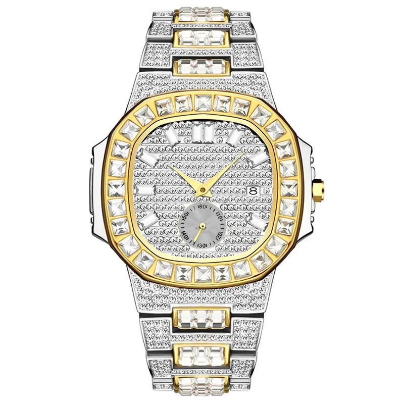 Hip Hop All Diamond Bling Luxury Men's Geneve Glod Square Relojes Hombre Diamond Watch, 7 colors
Hip Hop All Diamond Bling Luxury Men's Geneve Glod Square Relojes Hombre Diamond Watch, 7 colors