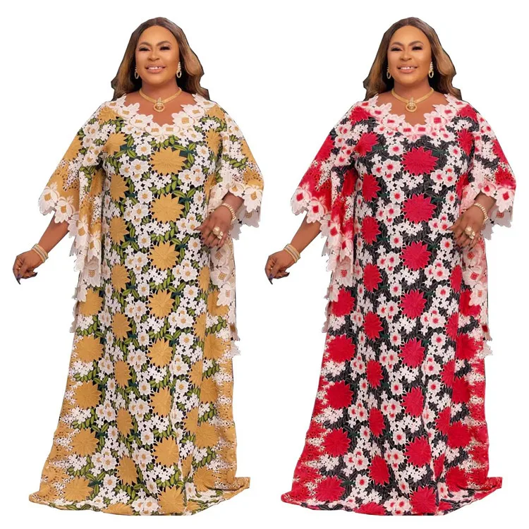 GH-2402 Hollow Embroidery Lace Bat Sleeves Long Maxi Robe Women Africa African Dress Clothing
GH-2402 Hollow Embroidery Lace Bat Sleeves Long Maxi Robe Women Africa African Dress Clothing