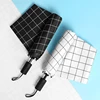 Creative Plaid Umbrella Tri-Fold Black Sunscreen Sun umbrella UV Sunshade