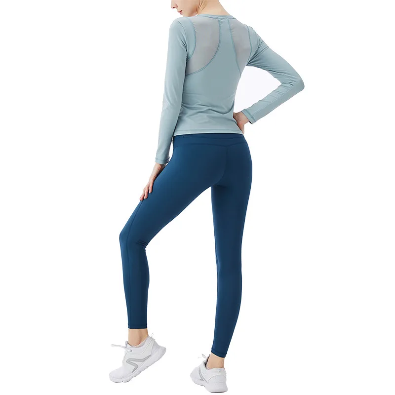 New style long-sleeved yoga wear with chest pad fitness running sportswear suit two-piece suit
New style long-sleeved yoga wear with chest pad fitness running sportswear suit two-piece suit