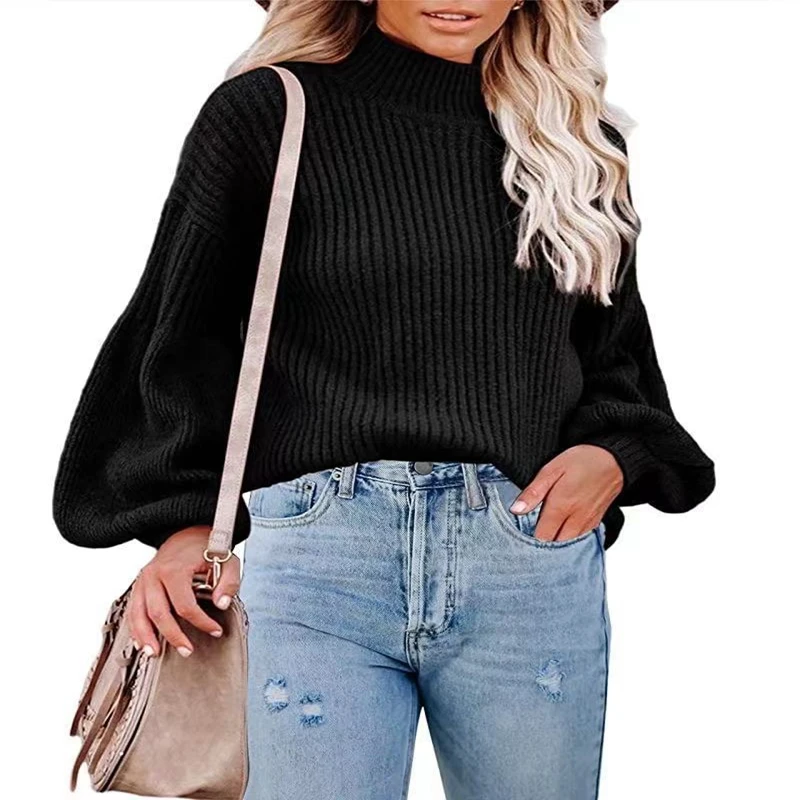 KCYA 2021 New Crochet Sweater Lantern Sleeve High Neck Knit Wear Black Woman Sweater
KCYA 2021 New Crochet Sweater Lantern Sleeve High Neck Knit Wear Black Woman Sweater