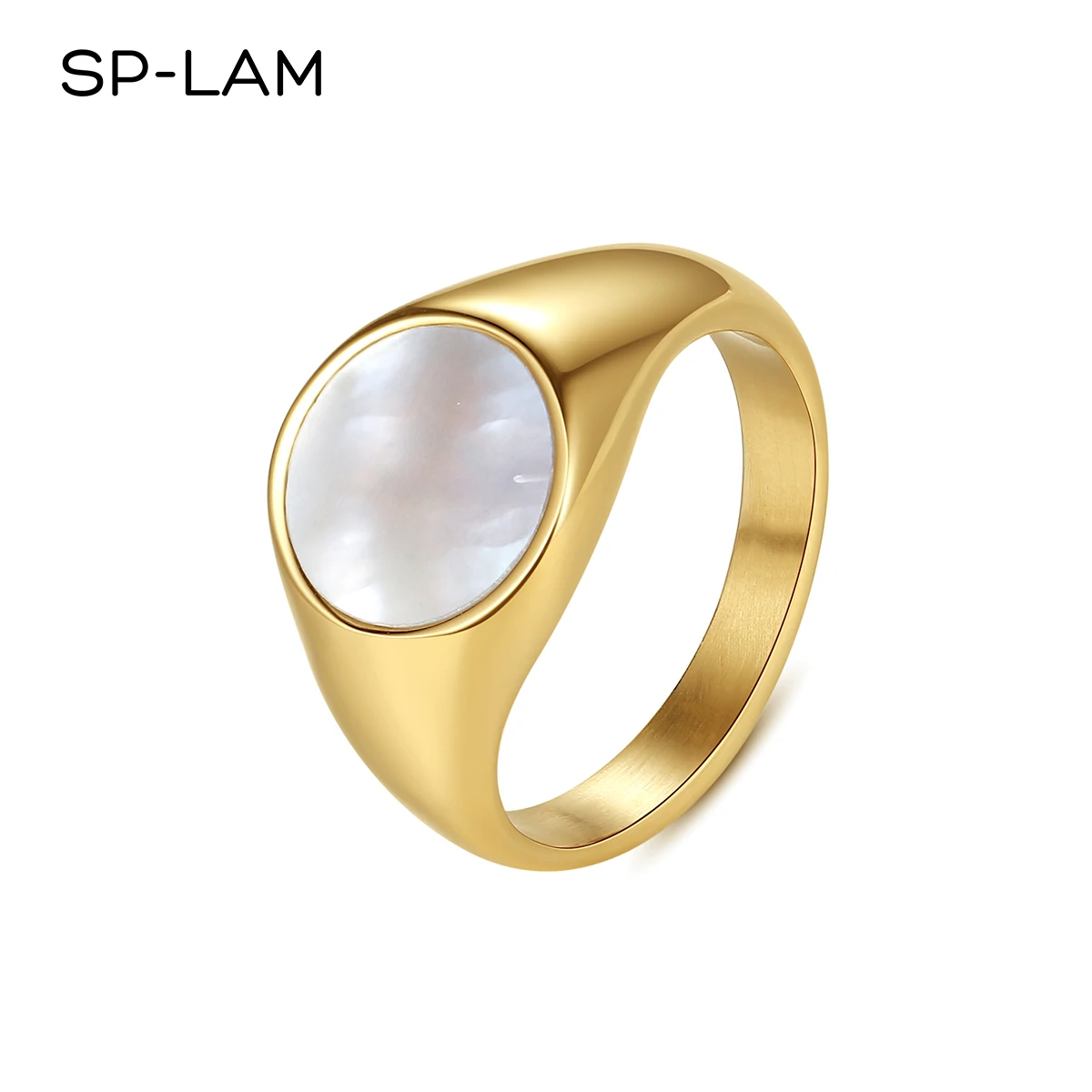 SP-LAM White Shell Gold Stainless Steel Hip Hop Geometric Gift Luxury Finger Plated Wedding Ring Jewelry Woman
SP-LAM White Shell Gold Stainless Steel Hip Hop Geometric Gift Luxury Finger Plated Wedding Ring Jewelry Woman