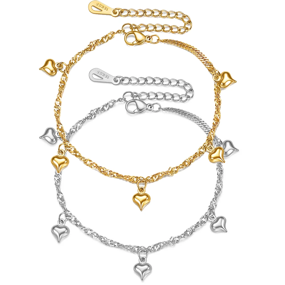 Shiny Love Heart Charm Bracelet Lover Jewelry Modern Minimalist Design Bracelet Stainless Steel Plated Gold Bracelet Gifts
Shiny Love Heart Charm Bracelet Lover Jewelry Modern Minimalist Design Bracelet Stainless Steel Plated Gold Bracelet Gifts
