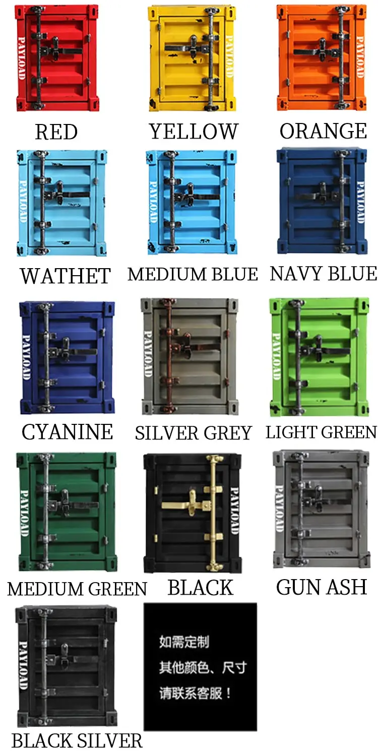 High Vintage Drop Shipping Container Design Double Door Storage Distressed Metal Cabinet/Bookshelf