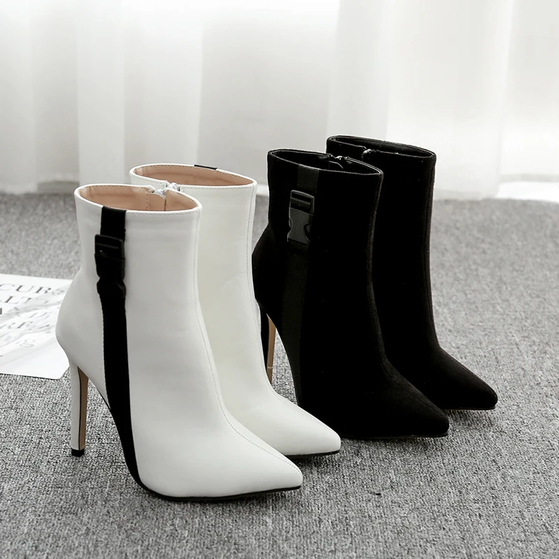 FD335-1 2020 New Fall Winter Fashion Shoes High Heels Pointed Toe Zipper Boots Stiletto Shoes Women Black White Size, Black suede;white pu
FD335-1 2020 New Fall Winter Fashion Shoes High Heels Pointed Toe Zipper Boots Stiletto Shoes Women Black White Size, Black suede;white pu