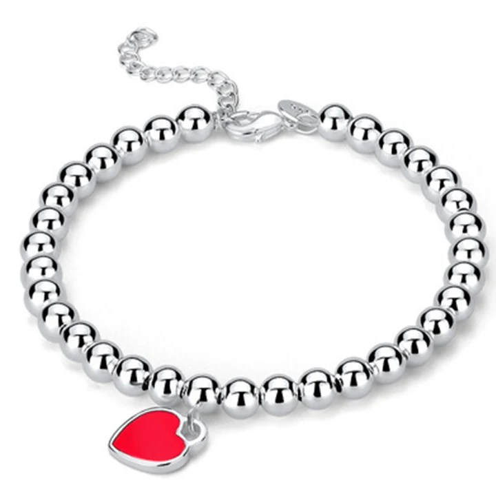 2021 The New Design 925 Sterling Silver Bead Bracelet Red Heart Charm Bracelet for Women, Picture shows
2021 The New Design 925 Sterling Silver Bead Bracelet Red Heart Charm Bracelet for Women, Picture shows