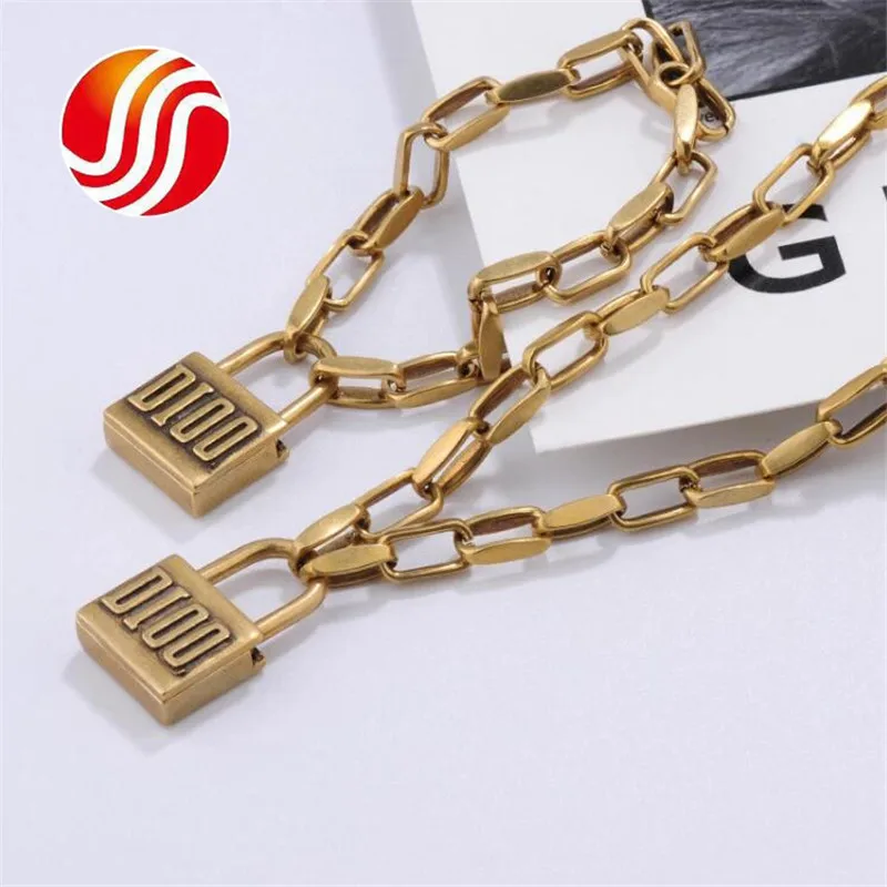 Hip Hop Punk Style Letter Lock Pendant Women Personality Designer Luxury Bracelets Necklaces
Hip Hop Punk Style Letter Lock Pendant Women Personality Designer Luxury Bracelets Necklaces