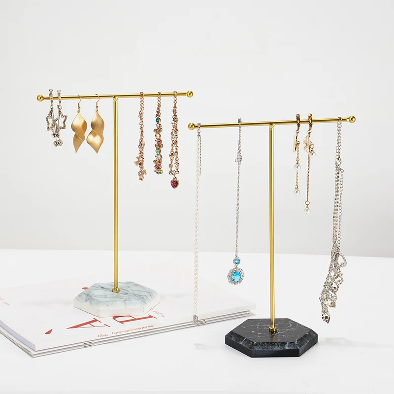 SUNDO Hot Sale European Style Metal Wire Jewelry Display Stand Necklace Earring Rack with Nature Marble Base
SUNDO Hot Sale European Style Metal Wire Jewelry Display Stand Necklace Earring Rack with Nature Marble Base
