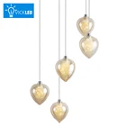 2 Watt 5 Blub 3000K 4000K Art Clear Glass Pendant Lamp Contemporary Decorative Hotel Pendant Light