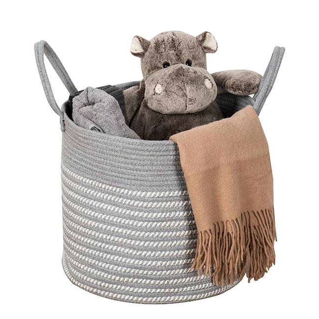 Household Travel Portable Cotton Rope Storage Cotton Woven Laundry Hamper Rope Basket With Handles, Grey
Household Travel Portable Cotton Rope Storage Cotton Woven Laundry Hamper Rope Basket With Handles, Grey