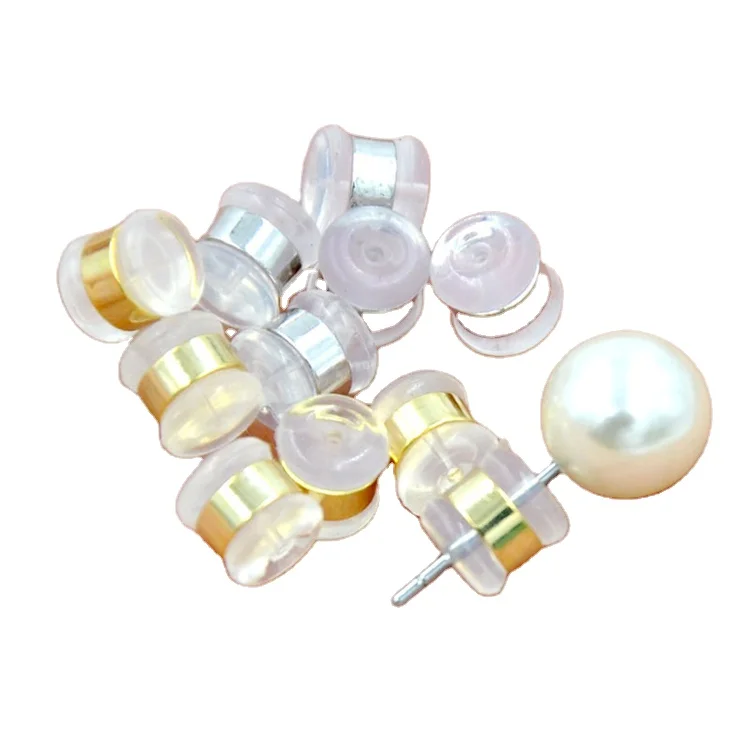Silicone hamburger ring ear plug non-slip earring stopper cylindrical sleeve copper ring white gold earring backs
Silicone hamburger ring ear plug non-slip earring stopper cylindrical sleeve copper ring white gold earring backs