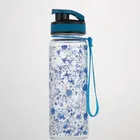 eco friendly Portable glass high borosilicate glass blue printed sports water bottle custom LOGO