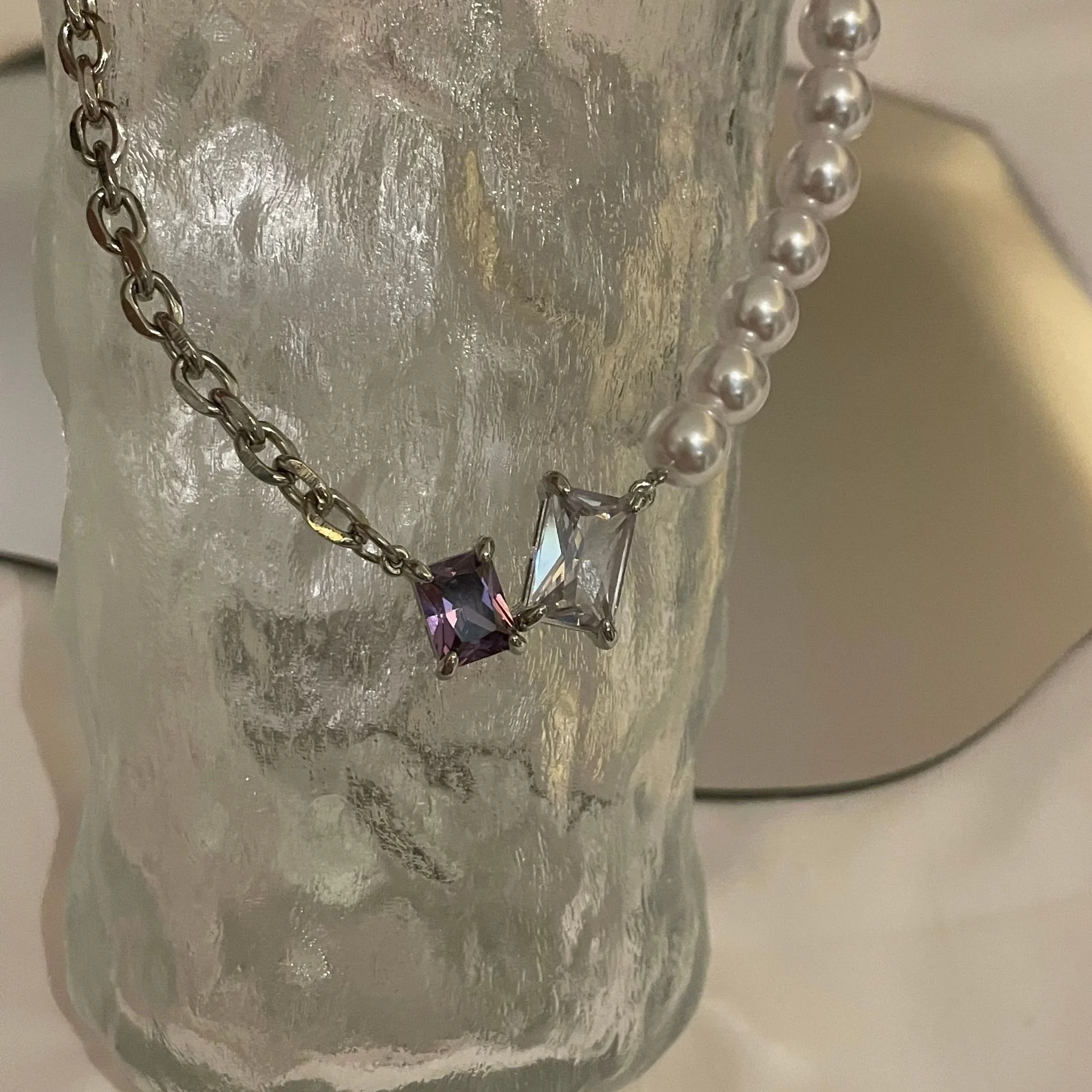 Fashion Jewelry Square Pearl Necklace Stainless Steel Diamond Stitching Necklace For Women Accessories
Fashion Jewelry Square Pearl Necklace Stainless Steel Diamond Stitching Necklace For Women Accessories