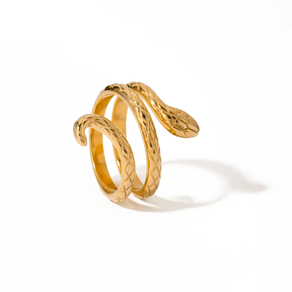 J&D New Fashion 18k PVD Gold Stainless Steel Waterproof Jewelry Texture Animal Shape Chunky Snake Ring
J&D New Fashion 18k PVD Gold Stainless Steel Waterproof Jewelry Texture Animal Shape Chunky Snake Ring