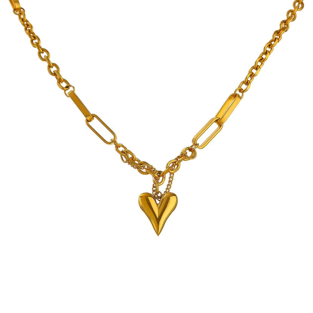 JINYOU 1595 PVD Plated Heart Pendant Stainless Steel Chain Fashion Necklace 2022 for Women Jewelry
JINYOU 1595 PVD Plated Heart Pendant Stainless Steel Chain Fashion Necklace 2022 for Women Jewelry