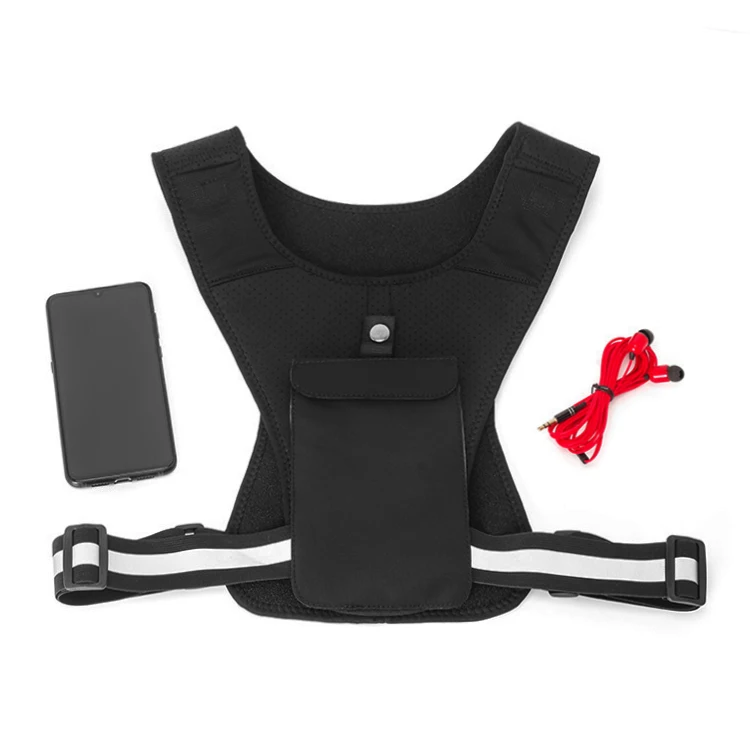 Factory Wholesale Custom Universal Tactical Running Backpack vest phone pocket with reflective tape, Black
Factory Wholesale Custom Universal Tactical Running Backpack vest phone pocket with reflective tape, Black