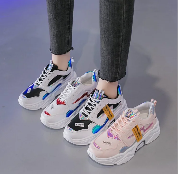 Wholesale Fashion Female Rainbow Color Casual Chunky Sneakers Shoes for Womens 
Wholesale Fashion Female Rainbow Color Casual Chunky Sneakers Shoes for Womens