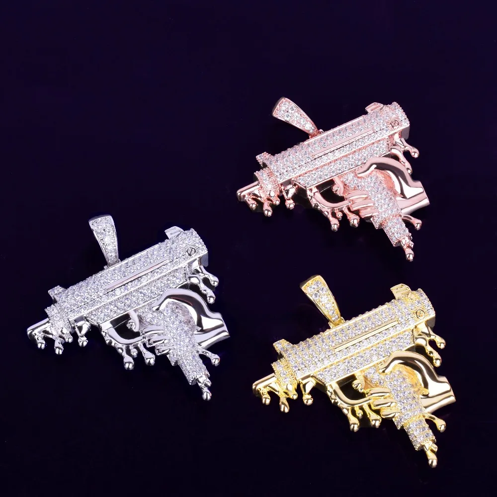 Hip hop gold plated jewelry micro pave cubic zirconia pendant bling iced out drip gun pendant
Hip hop gold plated jewelry micro pave cubic zirconia pendant bling iced out drip gun pendant