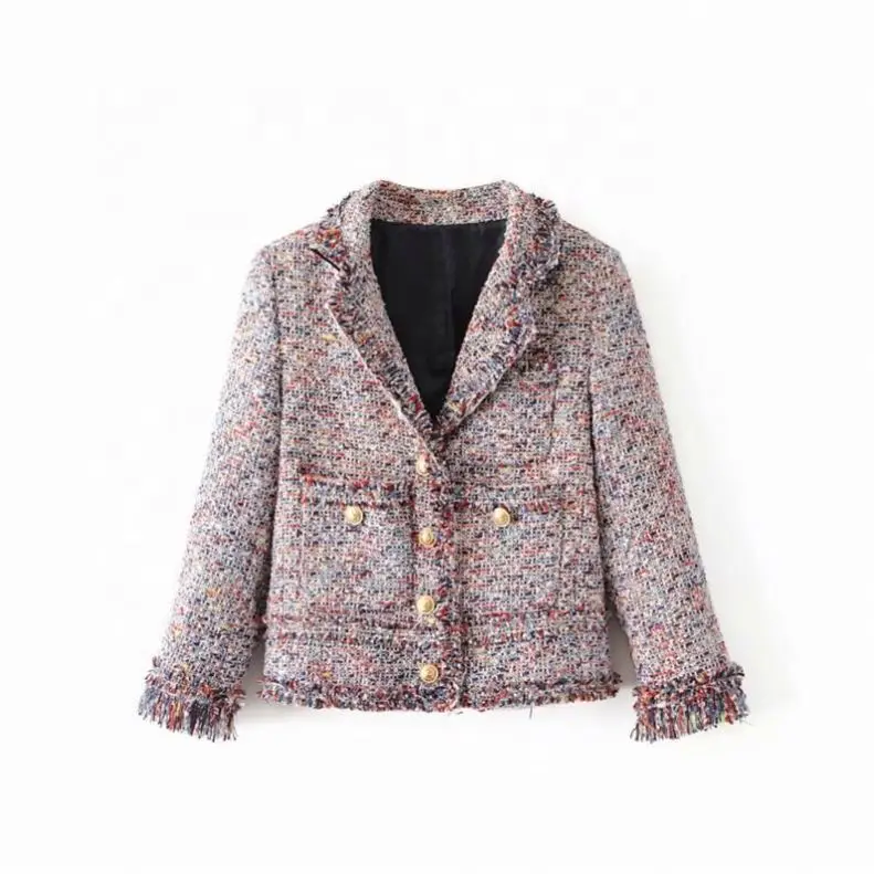 elegant fashion high quality women half coat Multicolor Long Sleeve Fringe tassel tweed Coat jacket short design for ladies
elegant fashion high quality women half coat Multicolor Long Sleeve Fringe tassel tweed Coat jacket short design for ladies