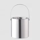 Factory Direct 2.5L double wall wine cooler stainless steel small metal champagne beer ice bucket with lid