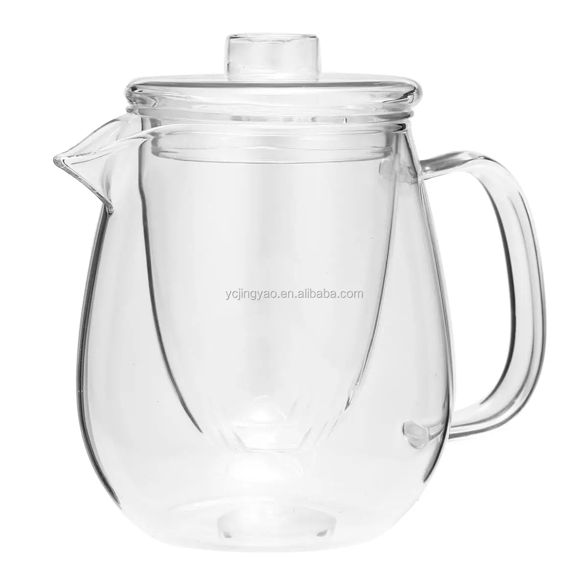 

Custom Blown 500ml Pyrex Glass Teapot Infuser Filter Herbal Tea Pot Leaf Strainer Kettle, Transparent