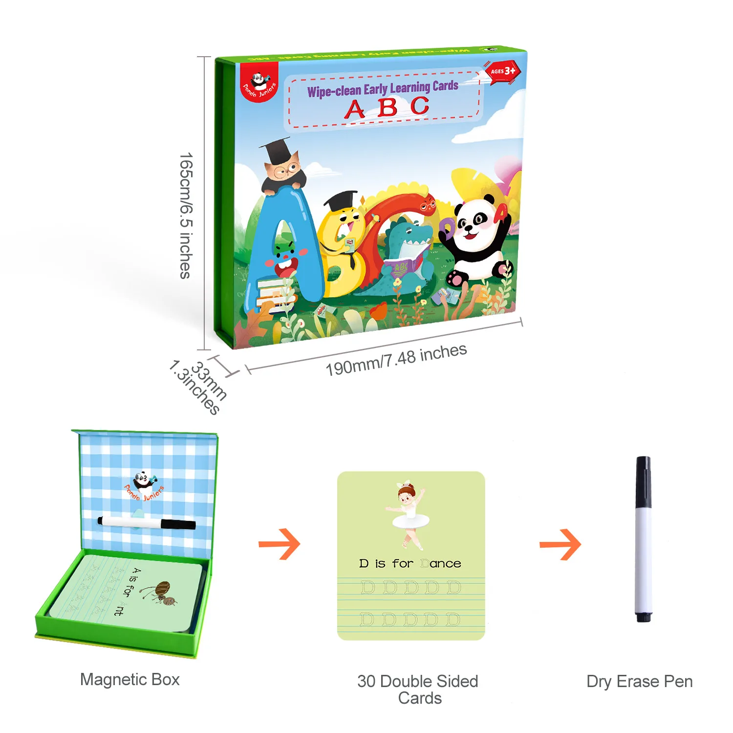 Panda Juniors English ABC Learning Game Wipe-Clean Flashcards Kids Educational Boxes Toys
Panda Juniors English ABC Learning Game Wipe-Clean Flashcards Kids Educational Boxes Toys