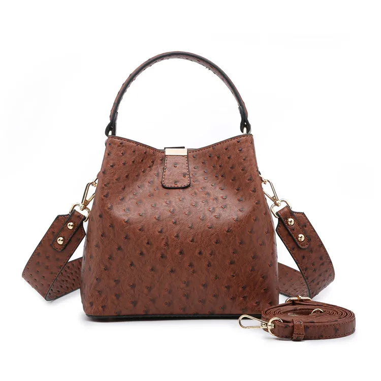 Hot Sale Stock New Fashion Pu Leather Bag Ostrich Bucket Bag Ladies Shoulder Bag for Women
Hot Sale Stock New Fashion Pu Leather Bag Ostrich Bucket Bag Ladies Shoulder Bag for Women