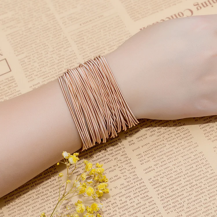Amoryubo Factory supply mesh spring stretch bracelet jewelry thin bracelet, Rose gold
Amoryubo Factory supply mesh spring stretch bracelet jewelry thin bracelet, Rose gold