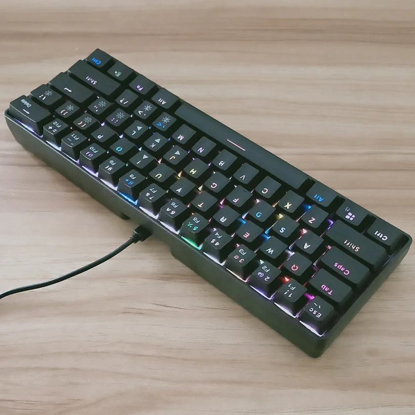 Hot sell product 61keys RGB 2.4Ghz Wireless /wired gaming mechanical keyboard laptop/PC, Black color
Hot sell product 61keys RGB 2.4Ghz Wireless /wired gaming mechanical keyboard laptop/PC, Black color