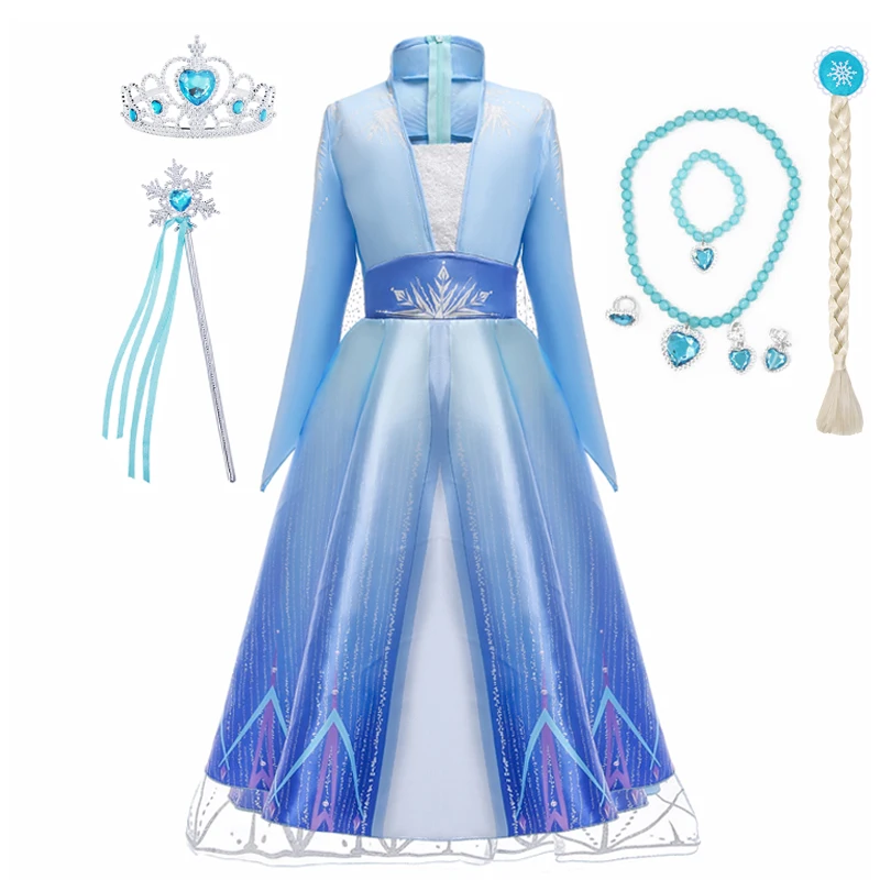 Fancy Girls Princess Dress Up Elsa Snow Queen Cartoon Movie Role Play Costumes For Children With Accessories
Fancy Girls Princess Dress Up Elsa Snow Queen Cartoon Movie Role Play Costumes For Children With Accessories