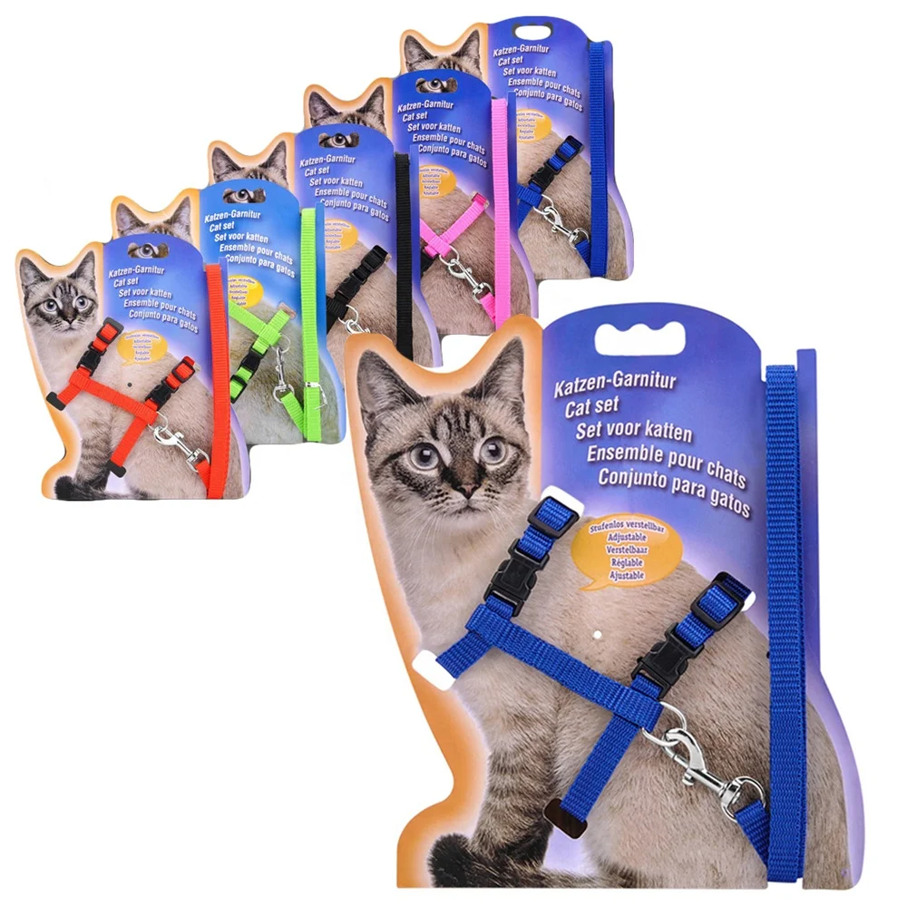 High Quality Nylon Solid Color Cat Leash Set and Chest Harness, Pink, orange, green, blue, black
High Quality Nylon Solid Color Cat Leash Set and Chest Harness, Pink, orange, green, blue, black