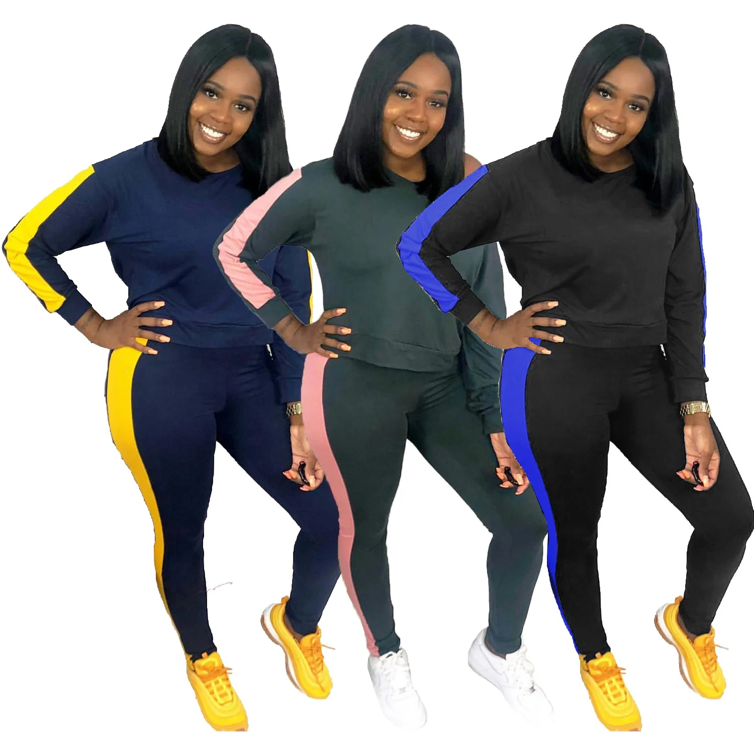 MT126-3585 European and American solid color stitching fashion casual reflective strip suit casual dresses women clothing
MT126-3585 European and American solid color stitching fashion casual reflective strip suit casual dresses women clothing
