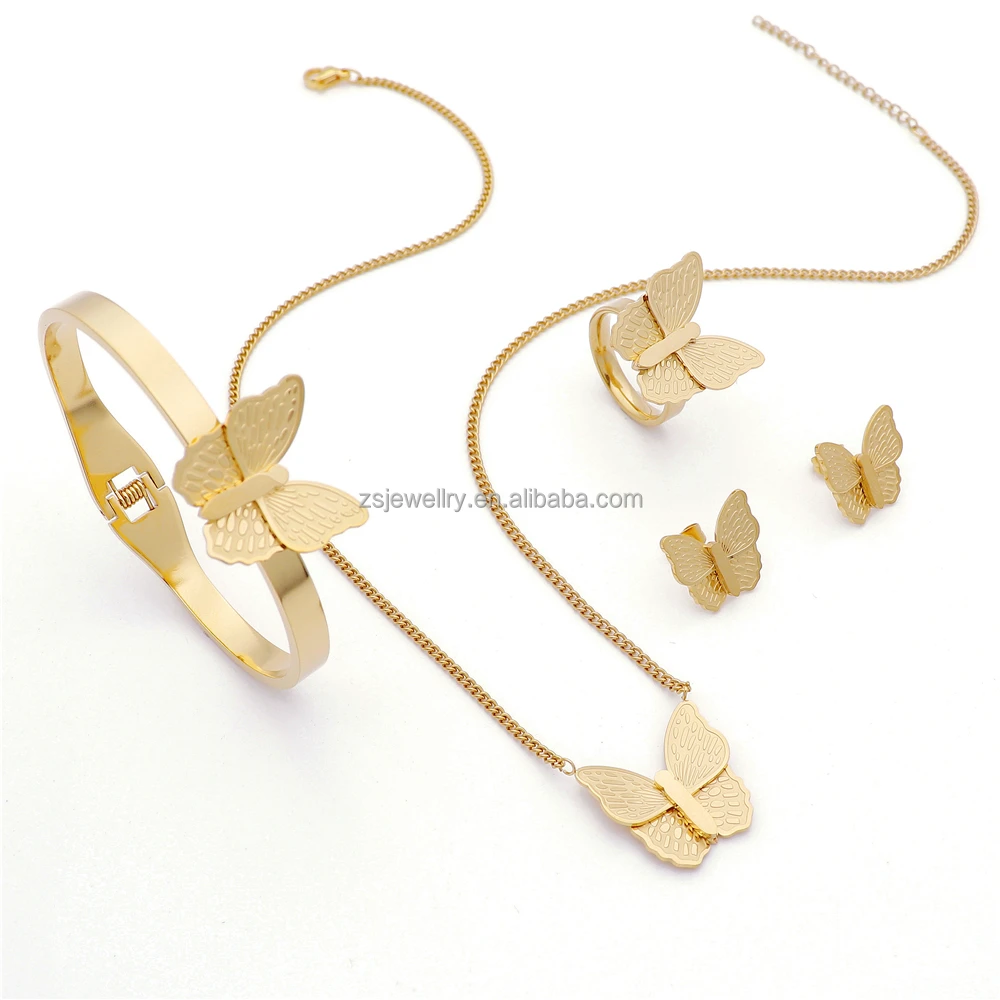 New Model Fashion Butterfly Stainless Steel Sets For Girls Custom Jewelry Set 18K Gold Plated
New Model Fashion Butterfly Stainless Steel Sets For Girls Custom Jewelry Set 18K Gold Plated