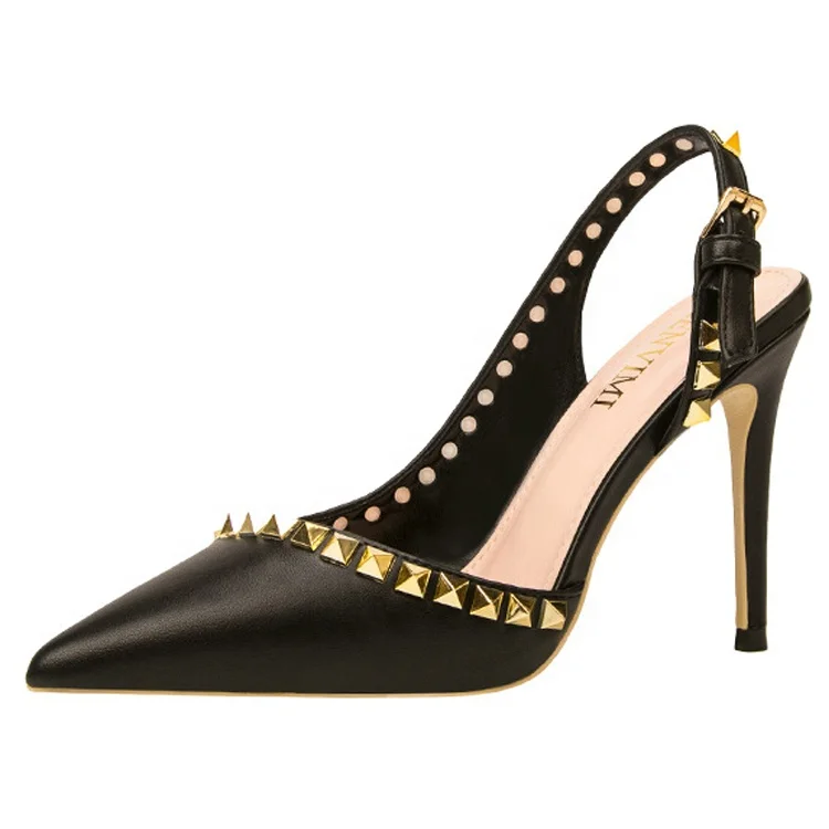 Women's Sexy Pointed Toe Rivet Pumps Studded High Heel Strappy Sandals Stiletto Pumps Shoes, Customized color
Women's Sexy Pointed Toe Rivet Pumps Studded High Heel Strappy Sandals Stiletto Pumps Shoes, Customized color