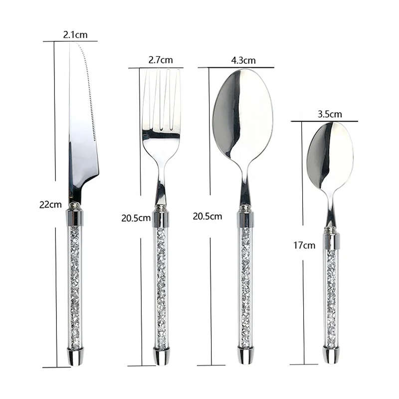 Stainless Steel /crystal Flatware Cutlery Sets 4 pcs /set flatware knife fork spoon set high quality, Customized color
Stainless Steel /crystal Flatware Cutlery Sets 4 pcs /set flatware knife fork spoon set high quality, Customized color