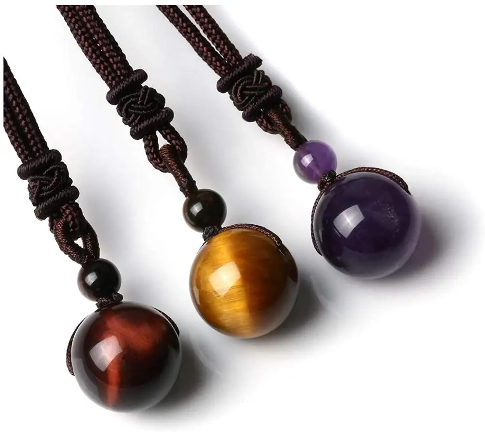Knitting Art Natural Healing Energy Round 16mm Gemstone Beads Stone Pendant Necklace For Men
Knitting Art Natural Healing Energy Round 16mm Gemstone Beads Stone Pendant Necklace For Men
