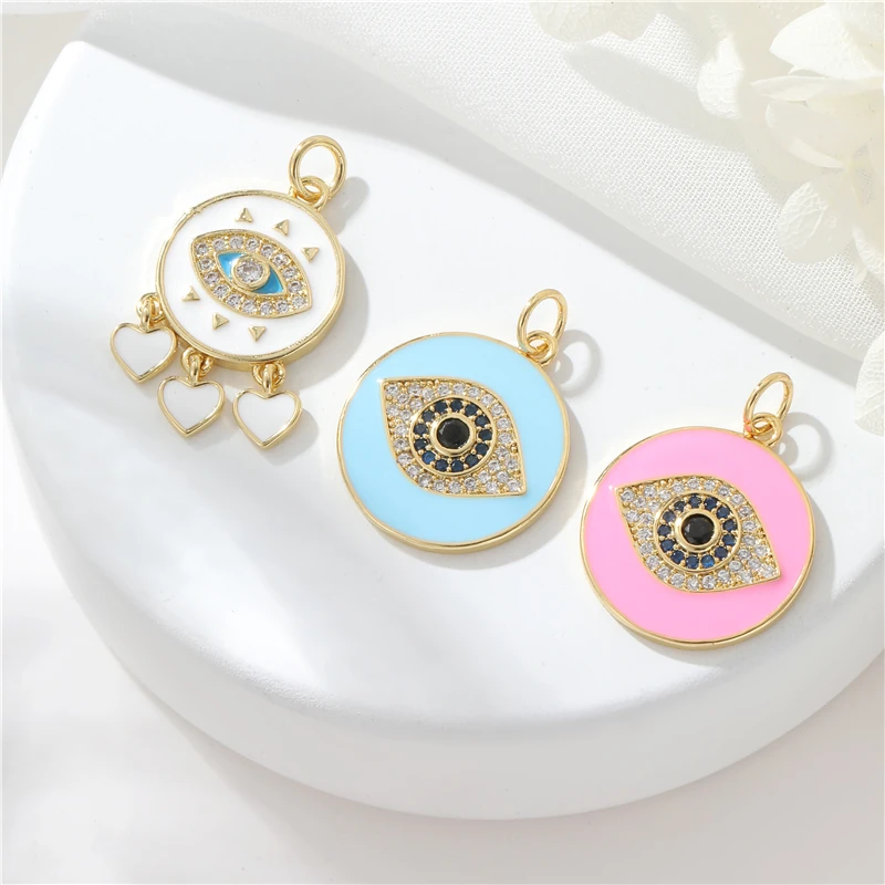 Factory Evil Eye Charms Enamel Design Drop Oil Colorful Round Shape Pendants Making Jewelry White Blue Color
Factory Evil Eye Charms Enamel Design Drop Oil Colorful Round Shape Pendants Making Jewelry White Blue Color
